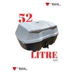 TİEN MOTOR Tien 52 Litre Motosiklet Çantası - Gri - OTOMATİK KİLİT (Sırt Dayama Pedi Dahil)