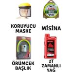 Tıen Motorlu Tırpan Seti Koruyucu Maske-Misina-Örümcek Başlık-Yağ