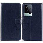 TienJueShi Koyu mavi TPU Silikon Cep telefonu kılıf PU Deri Kılıfları için Vivo iQ00 11S 6.78 inch Koruyucu Kapaklı Cep telefonu standı Kart Cepleri Cover