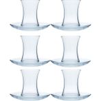 Tiesa Home 12 Parça 6 Kişilik G4U Misis 160CC Cam Çay Bardağı Takımı Seti - Şeffaf - 160 ml