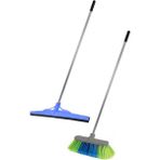 Tiesa Home 2li Metal Saplı 55CM Çekpas Paspas Oto Yer Fırçası Süpürge Takımı