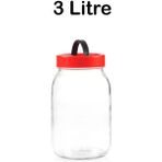 Tiesa Home 3 Litre Kapaklı Cam Turşu Bakliyat Saklama Kabı Kavanozu - Şeffaf - 3 lt - 1 Adet