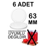 Tiesa Home 6 Adet 63mm Metal Kavanoz Kapağı Beyaz