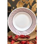 Tiesa Home 6lı 20CM Opal Çukur Yemek Tabağı Takımı Kırmızı