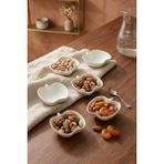 Tiesa Home 6lı Mini Porselen Reçellik Kahve Yanı Lokumluk Kahvaltılık Sosluk Elma - Beyaz