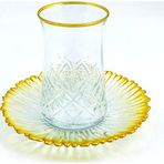 Tiesa Home Altın Yaldızlı Çay Bardağı Takımı Seti - Sarı