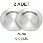 Tiesa Home Alüminyum 2 Adet 4 Kişilik 26CM Kadayıf Künefe Tatlı Pişirme Tepsisi Tabağı