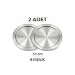 Tiesa Home Alüminyum 2 Adet 6 Kişilik 33cm Kadayıf Künefe Tatlı Pişirme Tepsisi Tabağı