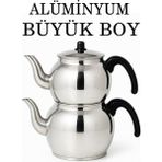 Tiesa Home Alüminyum Küre Çaydanlık Büyük Boy Siyah Kulp - Gri