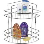 Tiesa Home Metal 2 Katlı Krom Banyo Köşeliği Şampuanlık Organizer