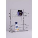 Tiesa Home Metal 2 Katlı Krom Banyo Rafı Şampuanlık Organizer Dikdörtgen