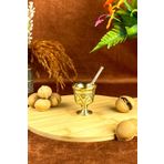 Tiesa Home Minyatür 40ML Desenli Döküm Pirinç Sarı Tokmak Havan Sarımsak Ezici 6cm