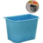 Tiesa Home Plastik Askılı Kapaksız Mutfak Banyo Çöp Kutusu Kovası 6 Litre Mavi - 6 lt