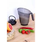 Tiesa Home Plastik Eğimli Çok Amaçlı Pratik Pirinç Makarna Süzgeci Şeffaf Siyah