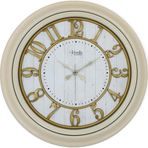 Tiesa Home Plastik Kabartma Rakam Vintage Duvar Saati Krem 47cm