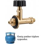 Tiesa Home Sarı Pirinç Geniş Çember Piknik Tüp Uyumlu Musluk Tüp Vanası Başlığı