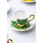 Tiffany 2 Kişilik Porselen Kahve Fincanı Takımı - 90 ml Yeşil