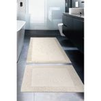 Tiffany 2'li Pamuklu Klozet Takımı, Krem Banyo Paspas Seti 60 x 100 / 50 x 60 CM Krem