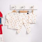 Tiffany Baby Apricot Theme 3'lü Bebek Zıbın Seti 2455078 - Ekru - 0 - 3 Ay