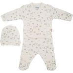 Tiffany Baby Lamb Organik Theme 3'lü Bebek Zıbın Seti 20078 - 0 - 3 Ay - Ekru