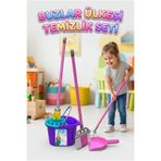 Tıfıl Toys Buzlar Ülkesi Temizlik Vakti! Plastik 4 Parçalı 51cm Viladalı Süpürge ve Kürekli Temizlik Oyun Seti