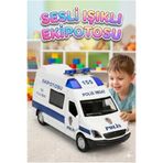 Tıfıl Toys Işıklı Sesli Pilli Çek-Bırak Mekanizmalı Metal Açılabilir Kapılı Polis Tasarımlı Oyuncak Araba