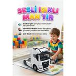 Tıfıl Toys MAN Tır Oyuncak - Beyaz Çek Bırak Mekanizmalı, Sesli ve Işıklı, Devrilebilir Kabinli Gerçekçi Çekici