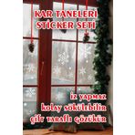 tifopix Yeni Yıl Kar Taneleri Sticker Etiket Folyo Seti - Kar Taneleri Yılbaşı Cam Etiket Seti