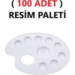 Tifoys ( 100 Adet ) Resim Boya Paleti - Plastik Palet, Okul Ressam Paleti - 20 cm - 9 Göz