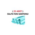 Tifoys ( 25 Adet ) 50X70 cm Açık Mavi Renkli Fon Kartonu Rulo Canlı Renk Büyük Boy Anaokulu Kreş Okul