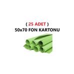Tifoys ( 25 Adet ) 50X70 cm Açık Yeşil Renkli Fon Kartonu Rulo Canlı Renk Büyük Boy Anaokulu Kreş Okul