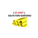 Tifoys ( 25 Adet ) 50X70 cm Sarı Renkli Fon Kartonu Rulo Canlı Renk Büyük Boy Anaokulu Kreş Okul