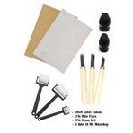 TİFOYS Linol Tabaka Levha 2.5 Mm 20X30 Cm , Siyah Mürekkep , 3'lü Sünger Rulo Merdane , 3'lü Oyma Seti
