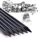 Tifoys Odunsuz Kömür Kalemi, 6 Lı Set, Çizim Kalemi, Füzen, Eskiz Kalemi, Sanatsal