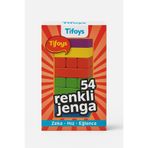 TİFOYS Renkli Jenga Denge Oyunu – 54 Parça Ahşap Blok