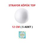 Tifoys Strafor Köpük Top Küre Top Beyaz - 12 Cm - ( 5 Adet)