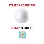 Tifoys Strafor Köpük Top Küre Top Beyaz - 2 Cm - ( 100 Adet)