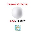 Tifoys Strafor Köpük Top Küre Top Beyaz - 5 Cm - ( 25 Adet)