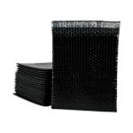 Tify Siyah Bantlı Kapaklı Baloncuklu Torba, Balonlu Patpat Torba 15CM(EN)X20CM(BOY)+5CM(KAPAK) 250 Adet - Mat Siyah