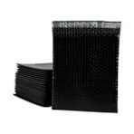 Tify Siyah Bantlı Kapaklı Baloncuklu Torba, Balonlu Patpat Torba 20CM(EN)X25CM(BOY)+5CM(KAPAK) 25 Adet - Mat Siyah