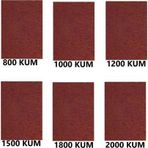 Tify Su Zımparası, Yumuşak Kağıt, Yüksek Kalite 23X28 Cm 800,1000,1200,1500,1800,2000 Kum 6 Parça