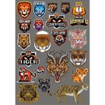 Tiger Kaplan Sticker Set-2 17 Parça Telefon, Tablet, Defter, Laptop Sticker