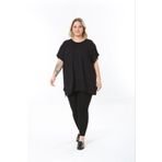 tıgersıze KADIN BÜYÜK BEDEN OVERSIZE MODEL BASKISIZ ESNEK LİKRALI YUMUŞAK KUMAŞ VİSKON BLUZ