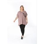 tıgersıze KADIN BÜYÜK BEDEN OVERSIZE MODEL DESENLİ YUMUŞAK KUMAŞ VİSKON BLUZ