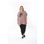 tıgersıze KADIN BÜYÜK BEDEN OVERSIZE MODEL KELEBEK DESENLİ YUMUŞAK KUMAŞ VİSKON BLUZ