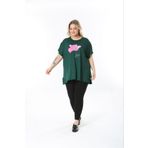 tıgersıze KADIN BÜYÜK BEDEN OVERSIZE MODEL PEMBE ÇİÇEK DESENLİ YUMUŞAK KUMAŞ VİSKON BLUZ