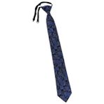 TigerTie Security Güvenlik Kravatı Şal Desenli - Lastikli Bağlanmış Beyaz, Mavi, siyah, gümüş, ca. Länge 54 cm (incl. Knoten), Breite 8 cm