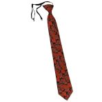 TigerTie Security Güvenlik Kravatı Şal Desenli - Lastikli Bağlanmış Beyaz, Turuncu Siyah Gümüş, ca. Länge 54 cm (incl. Knoten), Breite 8 cm