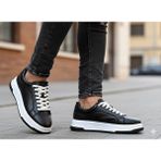 Tiggo Sneaker Yüksek Tabanlı Ortapedik Yumuşak Rahat Spor Ayakkabı - Siyah Beyaz