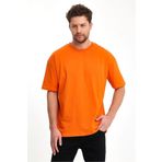Tight Lady %100 Organik Pamuk Erkek Düz Turuncu Tişört Regular Fit / Normal Kesim Oranj